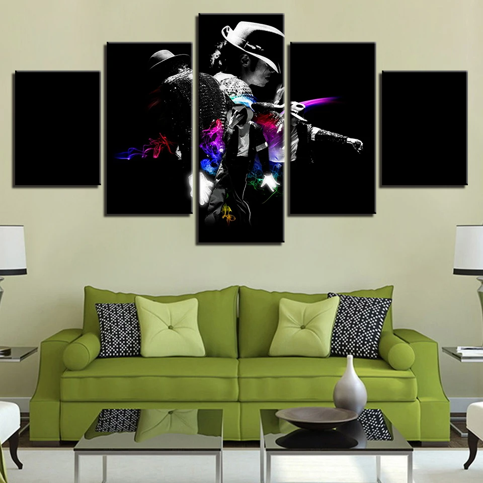 HD живопись на холсте для Домашний Декор стены 5 шт. в стиле Майкла Джексона пение