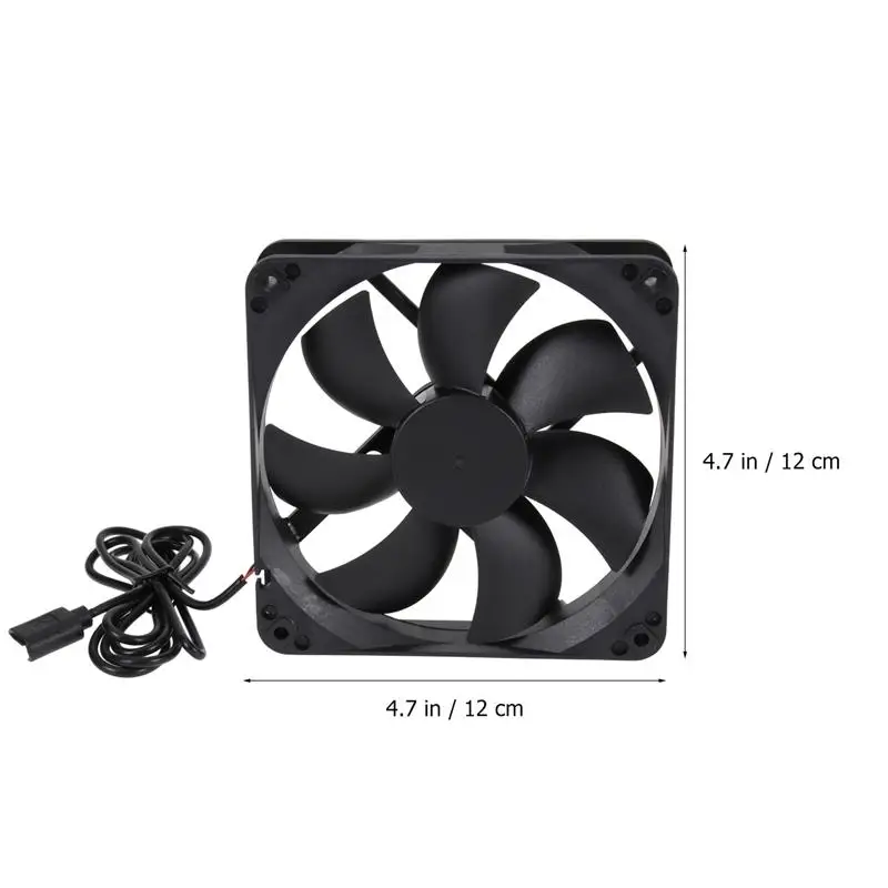 

2pcs 12cm USB Cooling Fan Silent High Airflow Fan Cooler for Router Portable Hard Drive TV Box (Black)