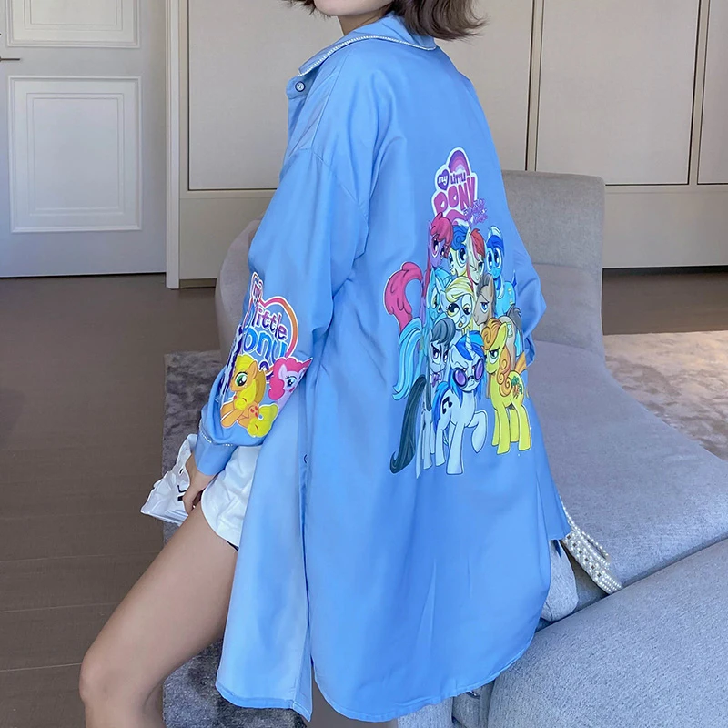 2020 Autumn denim long shirts women fashion beading new arrival | Женская одежда