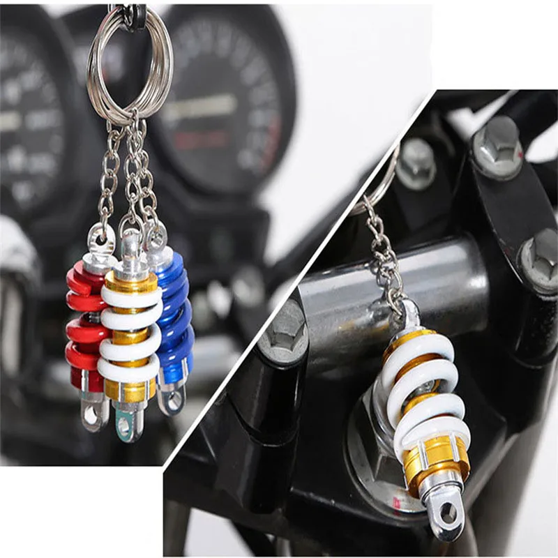 

Car Motorcycle Keychain Motor Modified Shock Absorber Key Ring Car Decoration Key Chain Auto Motorbike Keyring Accessories