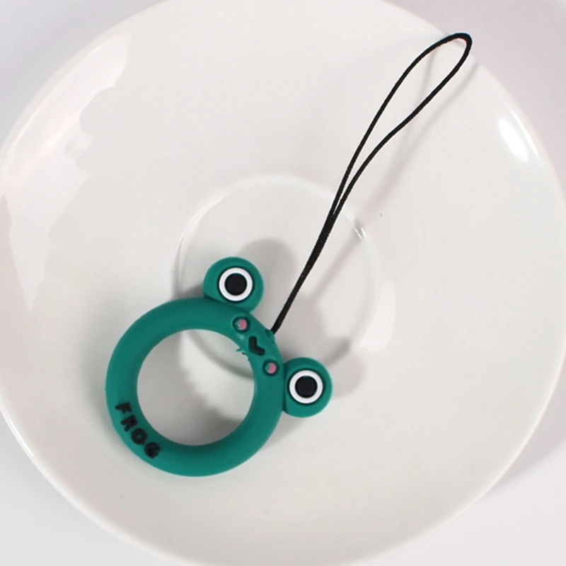 

10Pcs Cute Cartoon Animal Silicone Finger Ring Mobile Phone Short Strap Phone Key Chain Lanyards for iPhone Samsung