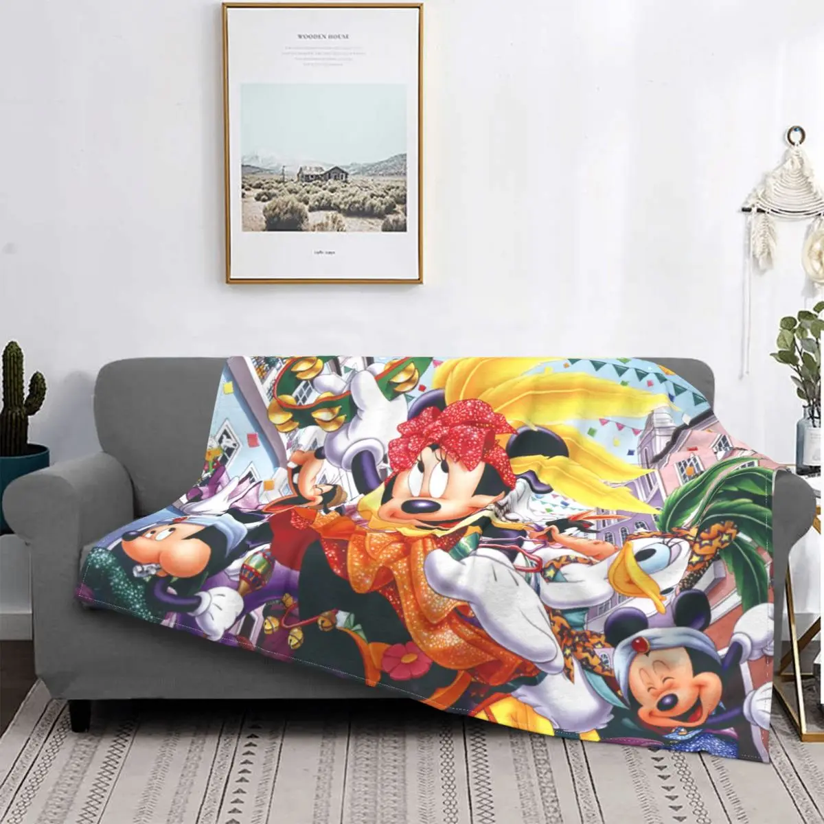 

Disney Mickey Minnie cartoon Plush Blanket Children Gift Blanket Soft Warm flannel Throw Sofa Bed Cover Single Twin Bedding