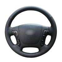 black pu artificial leather car steering wheel cover for hyundai santa fe 2006 2007 2012 h 1 starex 2008 2020 i800 2008 2019