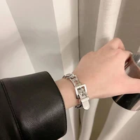 vintage geometric belt buckle metal bracelet for women girl hip hop punk cool gifts bracelet trendy charm accessories jewelry