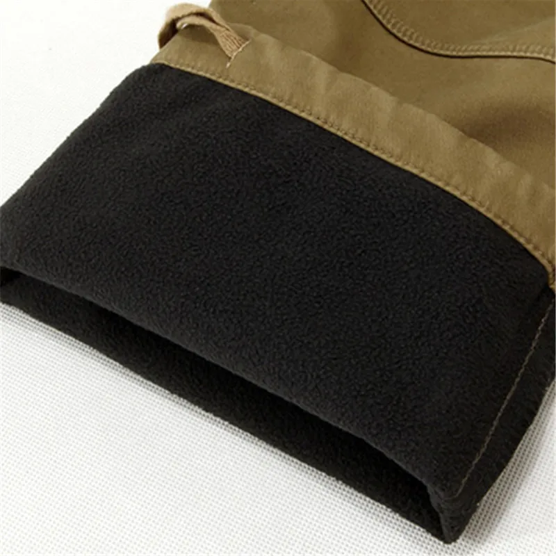 

Winter Fleece Warm Tactical Pants Zip Cotton Trousers Loose Army Green Cargo Pants Men Casual Plus Thicken Tooling Pants size 40