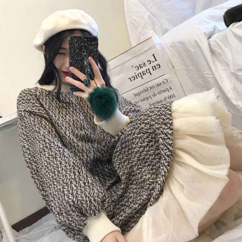 HAYBLST брендовый свитер платье для женщин осень 2019 зимние размера плюс 4XL свободные