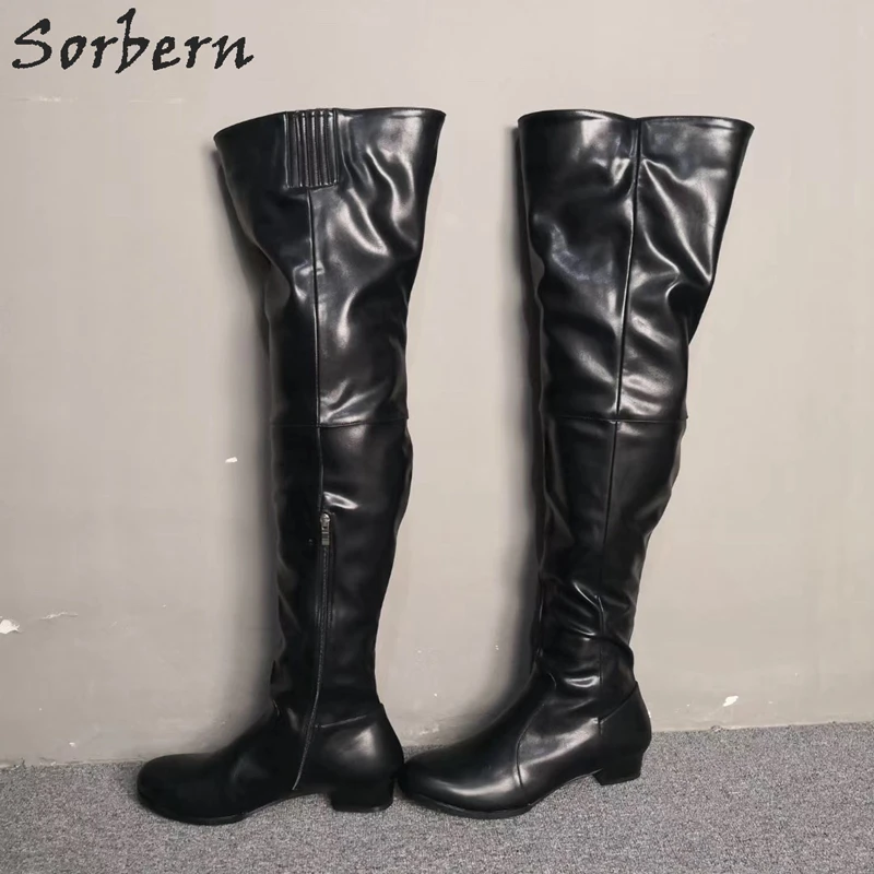 Sorbern/женские ботинки на низком каблуке; изготовленные на заказ сапоги с круглым носком; зимние сапоги; женская обувь унисекс; большие размеры; цвета «сделай сам»