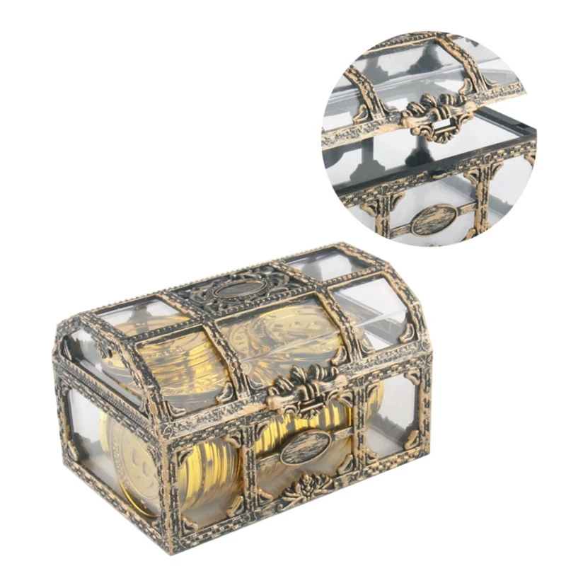 

School Classroom Activities Decoration Box Pirate Transparent Treasure Box School College Office Organizer Kids Adults