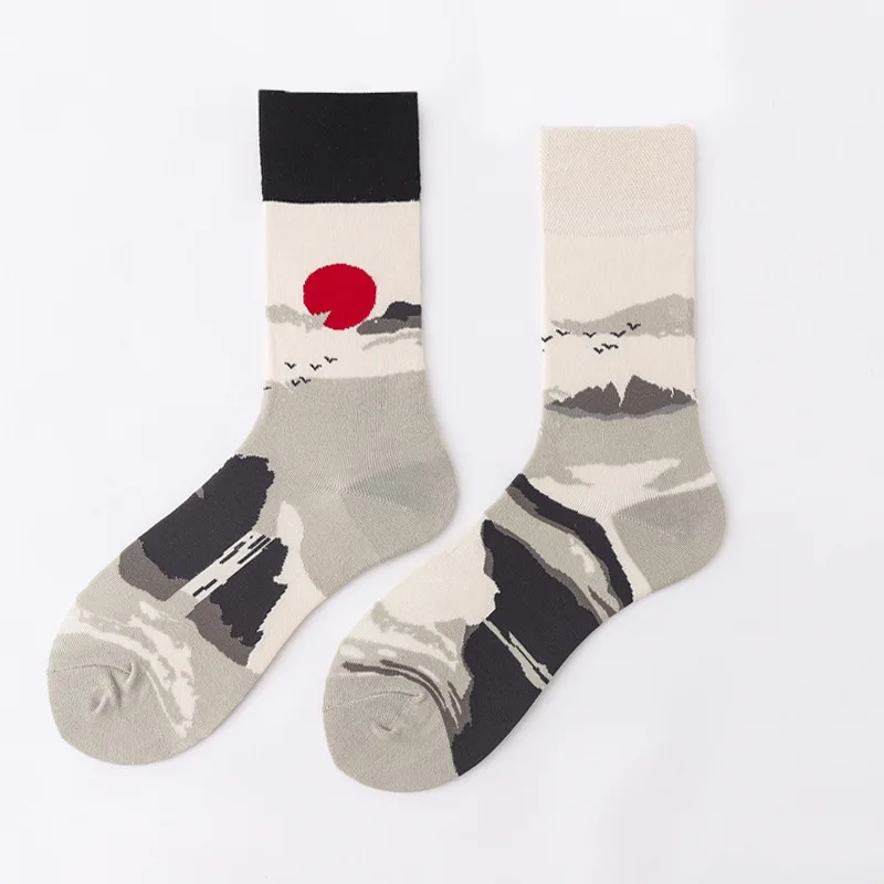 Cotton Casual Women Socks Fashion Design Cartoon Colorful Happy Business Party Dress Socks Christmas Gift