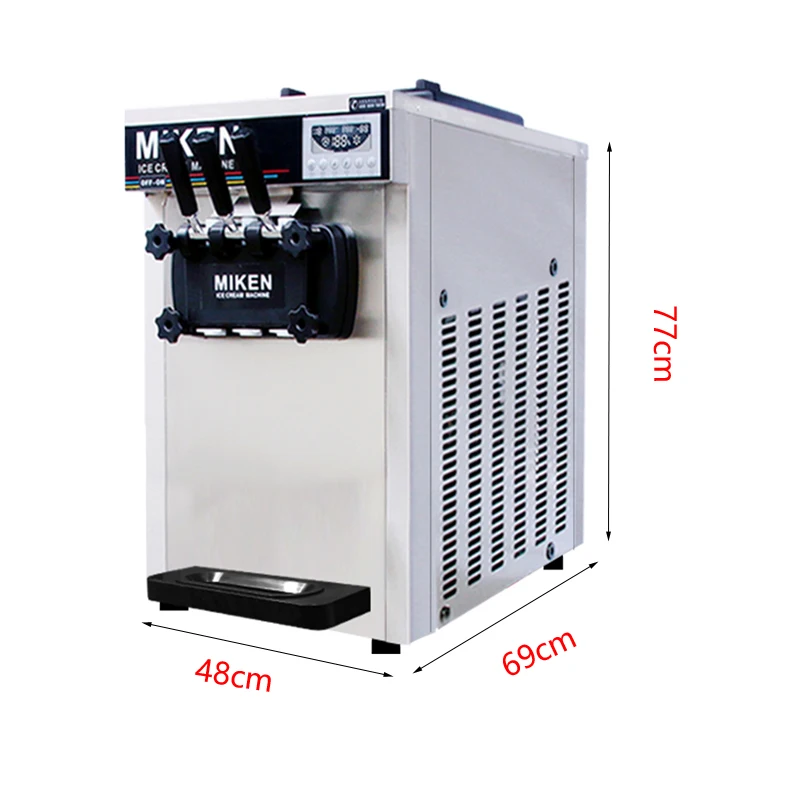 Коммерческий маленький настольный аппарат для мороженого с 3 вкусами конусная