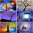 Квадратная алмазная живопись RUOPOTY, абстрактное дерево 5D, алмазная вышивка сделай сам, мозаика, ландшафт, искусство, искусство