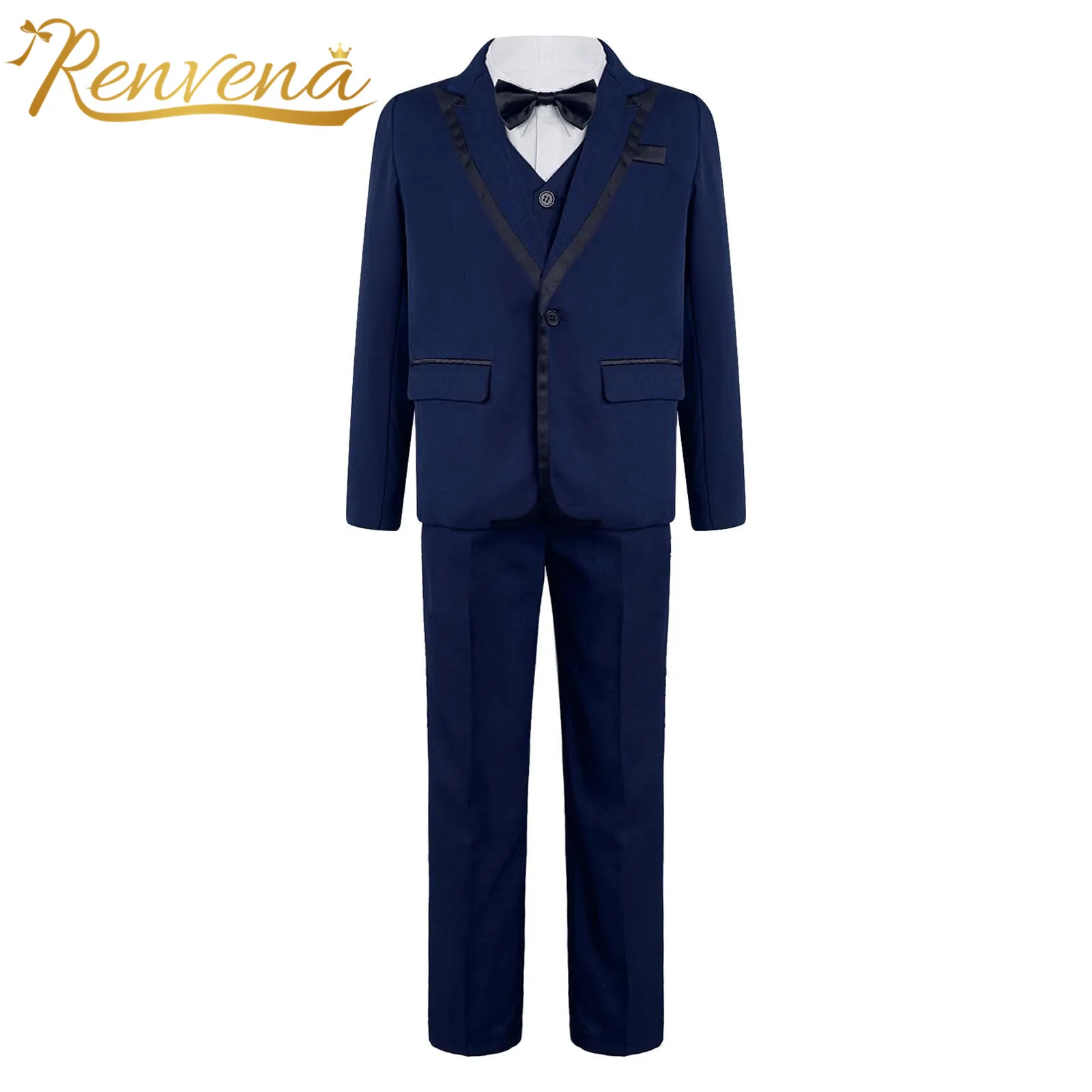 

Kids Boy Gentleman Outfits Formal Boys Dress Suit Party Wedding Costume Children Little Kids Blazer Vest Pants Clothing Sets