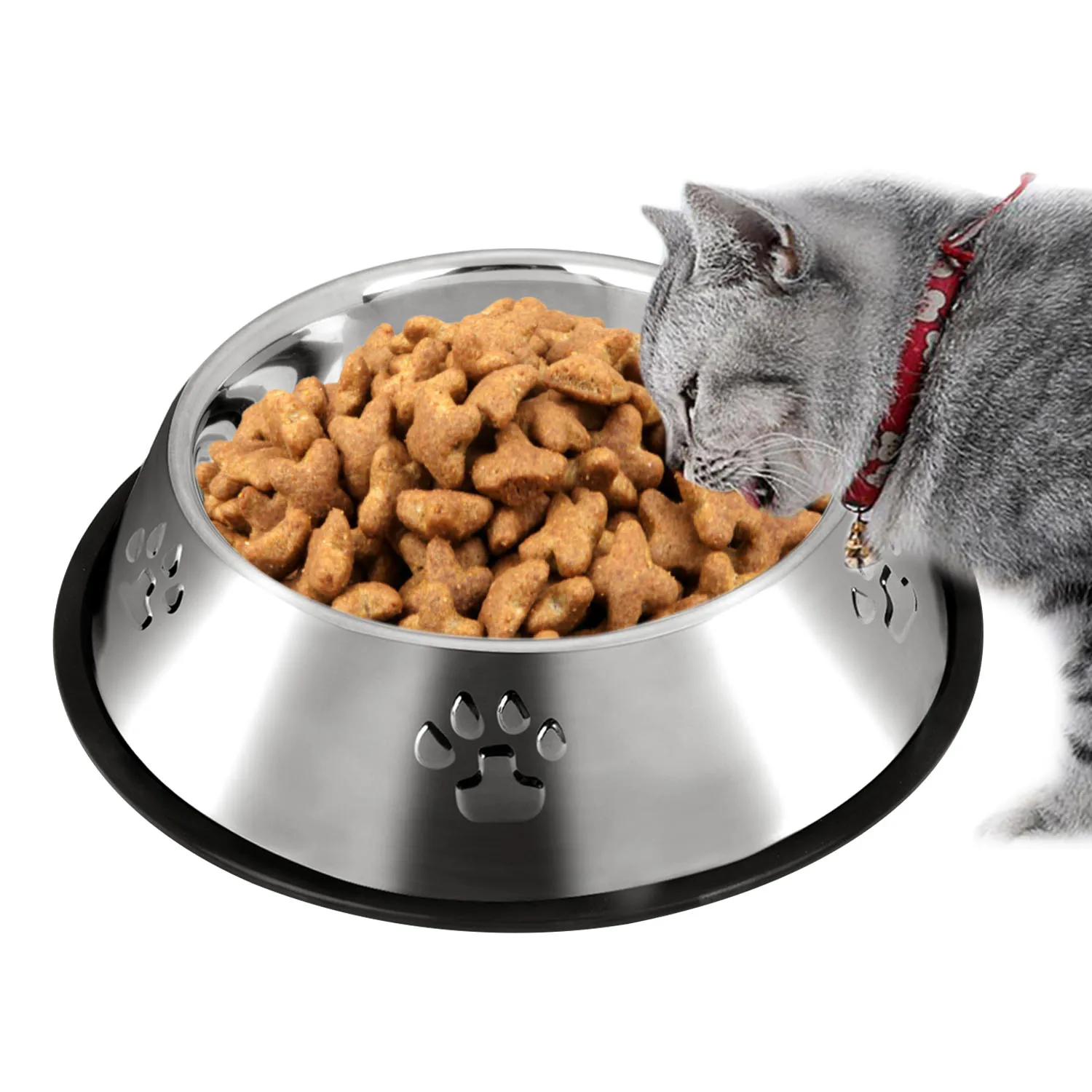 2/3PCS Pet Bowl Stainless Steel Pet Feeder Bowls Cat Food Bowls With 2 Food Scoop Pet Feeding Supplies Food Water Feeder For Cat images - 6