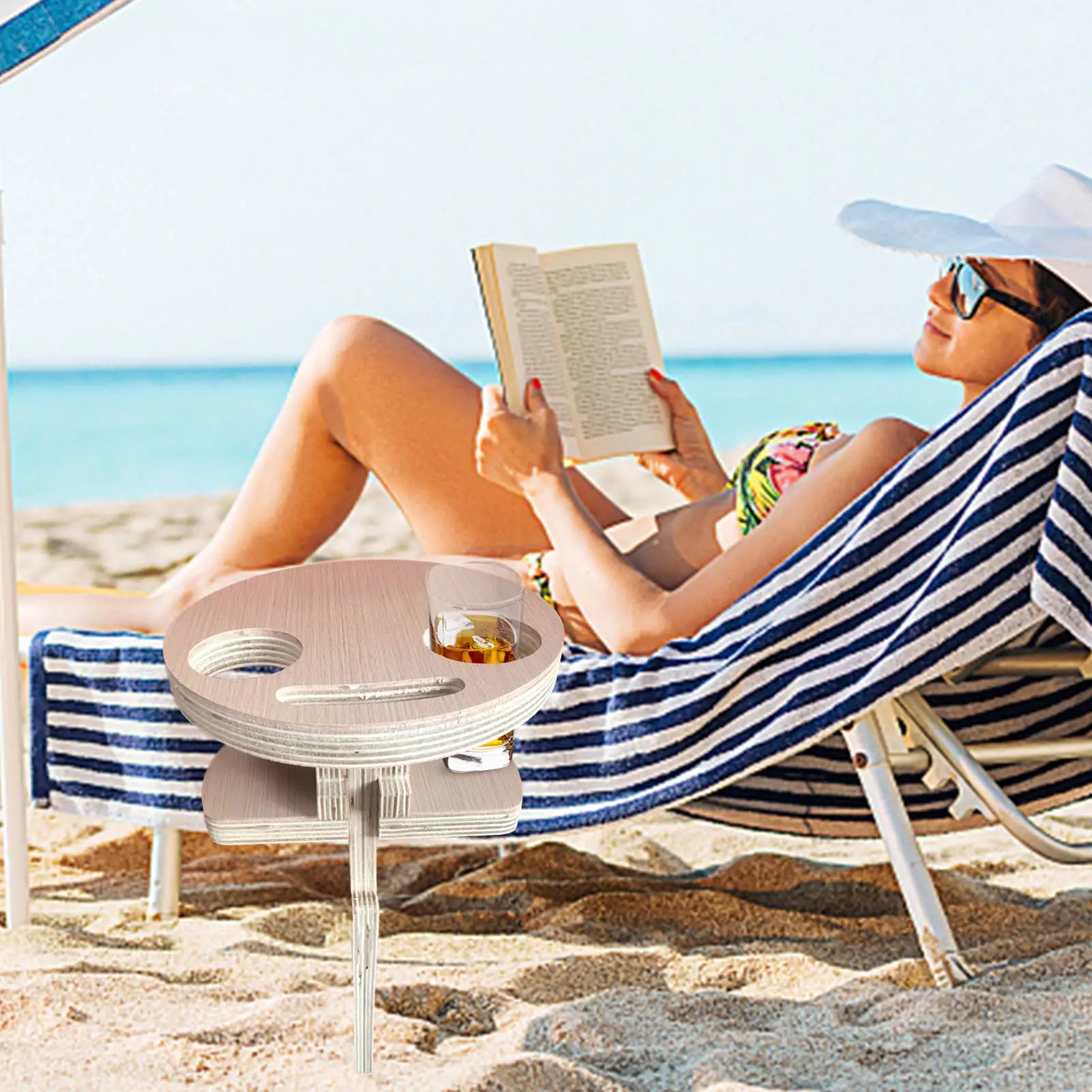 

Mini Outdoor Folding Wine Table Portable Wooden Picnic Table Wine Glass Holder Wine Gift For Wine Lovers Foldable Holder