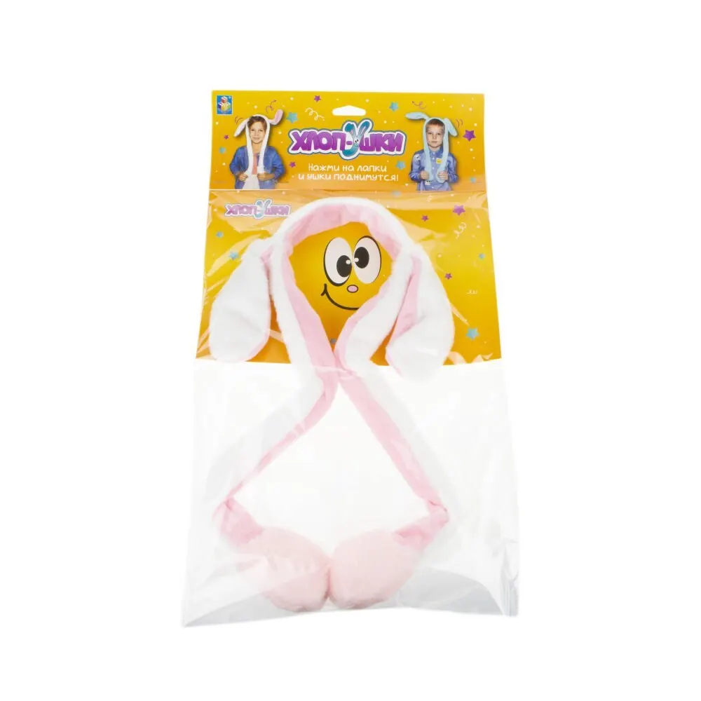Ободок детский 1TOY Хлоп-Ушки Единорог белый с поднимающимися ушками | Игрушки и