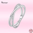 Женское кольцо с крестом Bamoer, кольцо из настоящего серебра 925 пробы, Элегантные украшения на свадьбу, годовщину лета