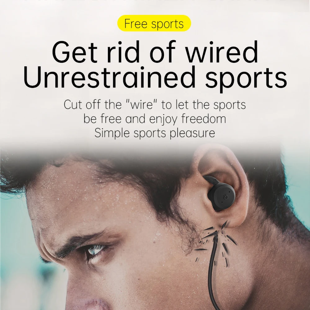 

20 Hours Play Time IPX7 Swimming Waterproof Bluetooth Earphone Dual Wear TWS Sport Wireless Headset With Charging Compartment