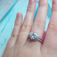 origin natural 2 carat diamond gemstone luxury 14k white jewelry gold jewelry ring for women engagement anillos de rings anel