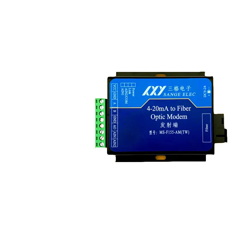 M&oacute;dulo de recolecci&oacute;n de corriente a fibra &oacute;ptica, transceptor de conversi&oacute;n, comunicaci&oacute;n bidireccional 485, 2 canales, 4-20mA-1