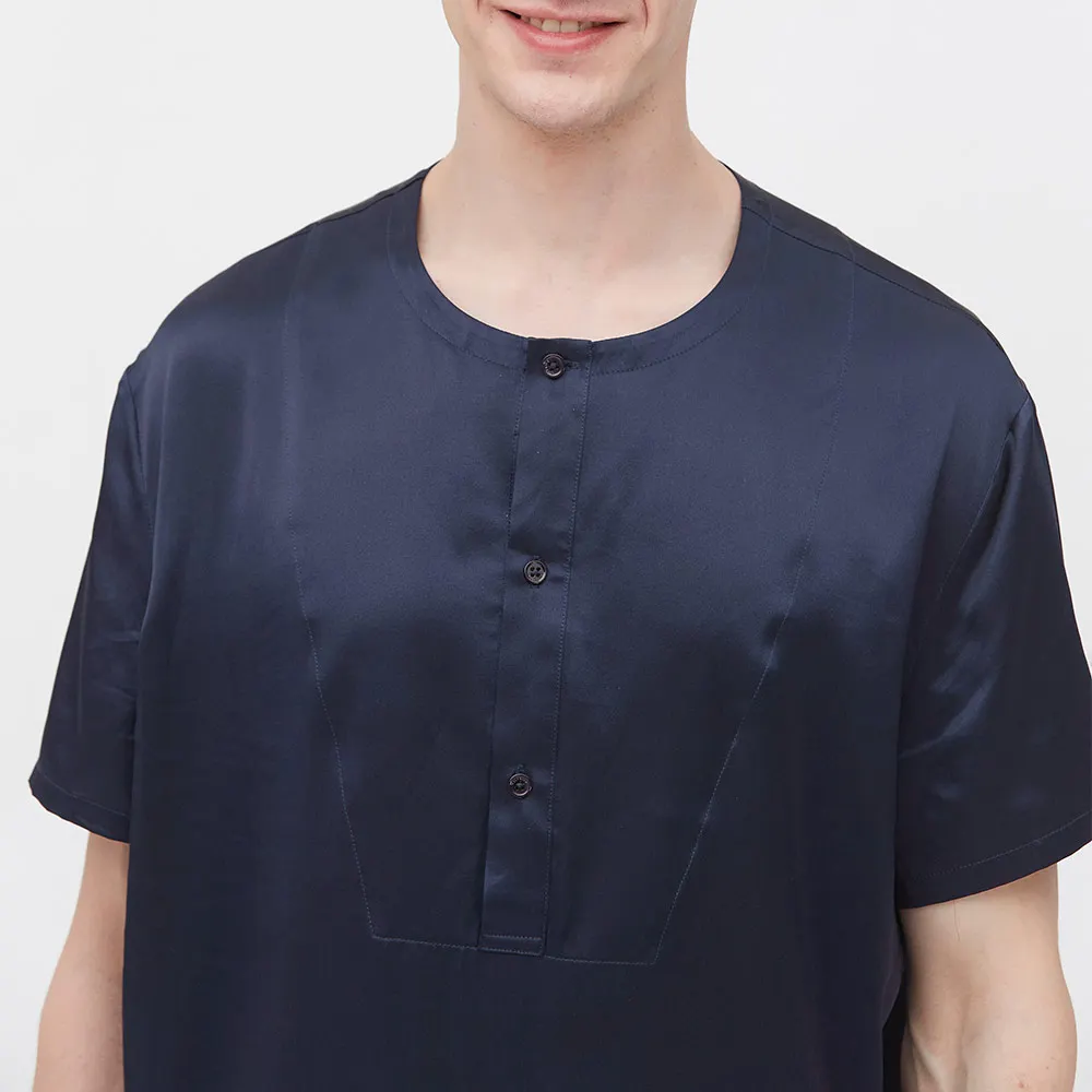 LILYSILK Silk Pajamas Set Short 22 Momme Simple Crew Neck Men's Clothing Free Shipping