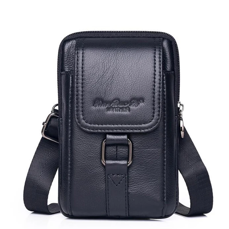 Мужской чехол из натуральной кожи поясная сумка через плечо Модный повседневный