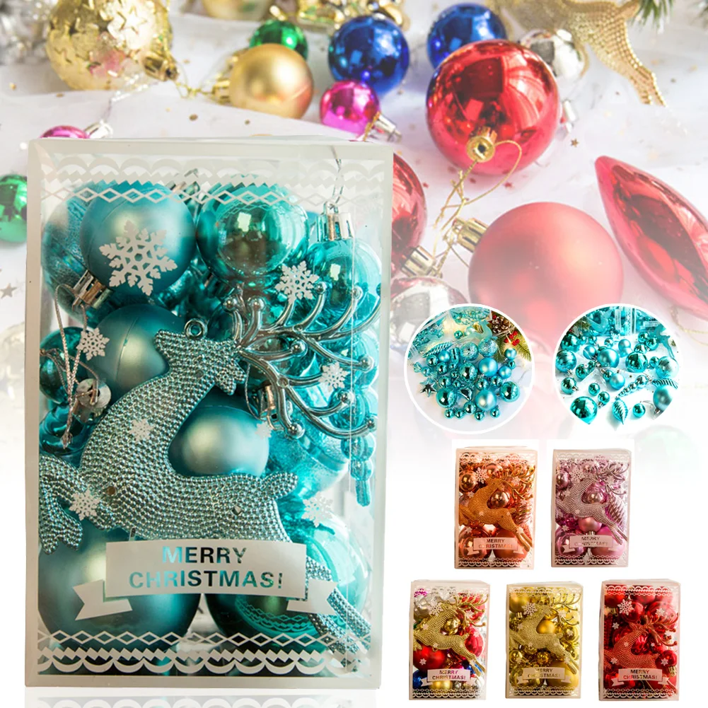 

30Pcs Christmas Ornaments Set Shatterproof Ball and Christmas Hanging Decorations Xmas Tree Party Decoration