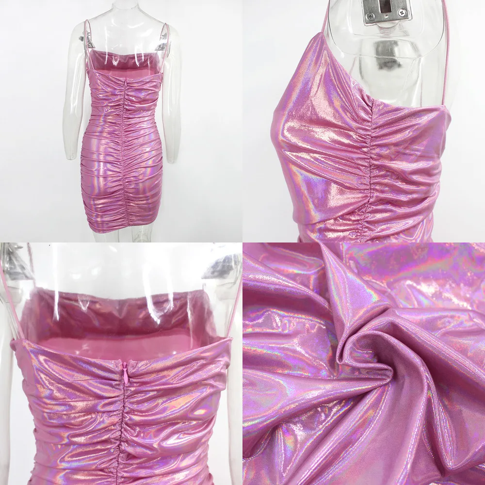 Облегающее мини платье на бретельках Thereadict цельное сексуальное с открытой