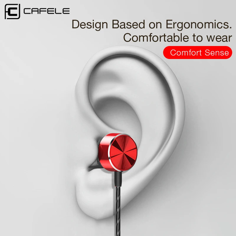 

cafele In-Ear Earphone High fidelity Sound Quality Metal Heavy Bass Music Wired Earphone with Mic for phone