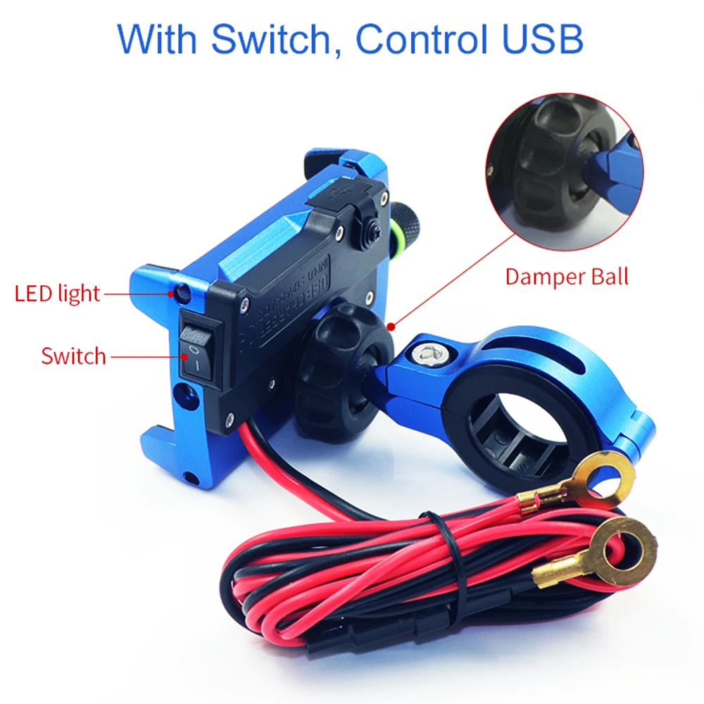 

Motorcycle Phone Holder With QC3.0 3A USB Fast Charger Motorcycle Cell Phone Stand Holder for iPhone 8 X XS MAX Samsung S10 S9