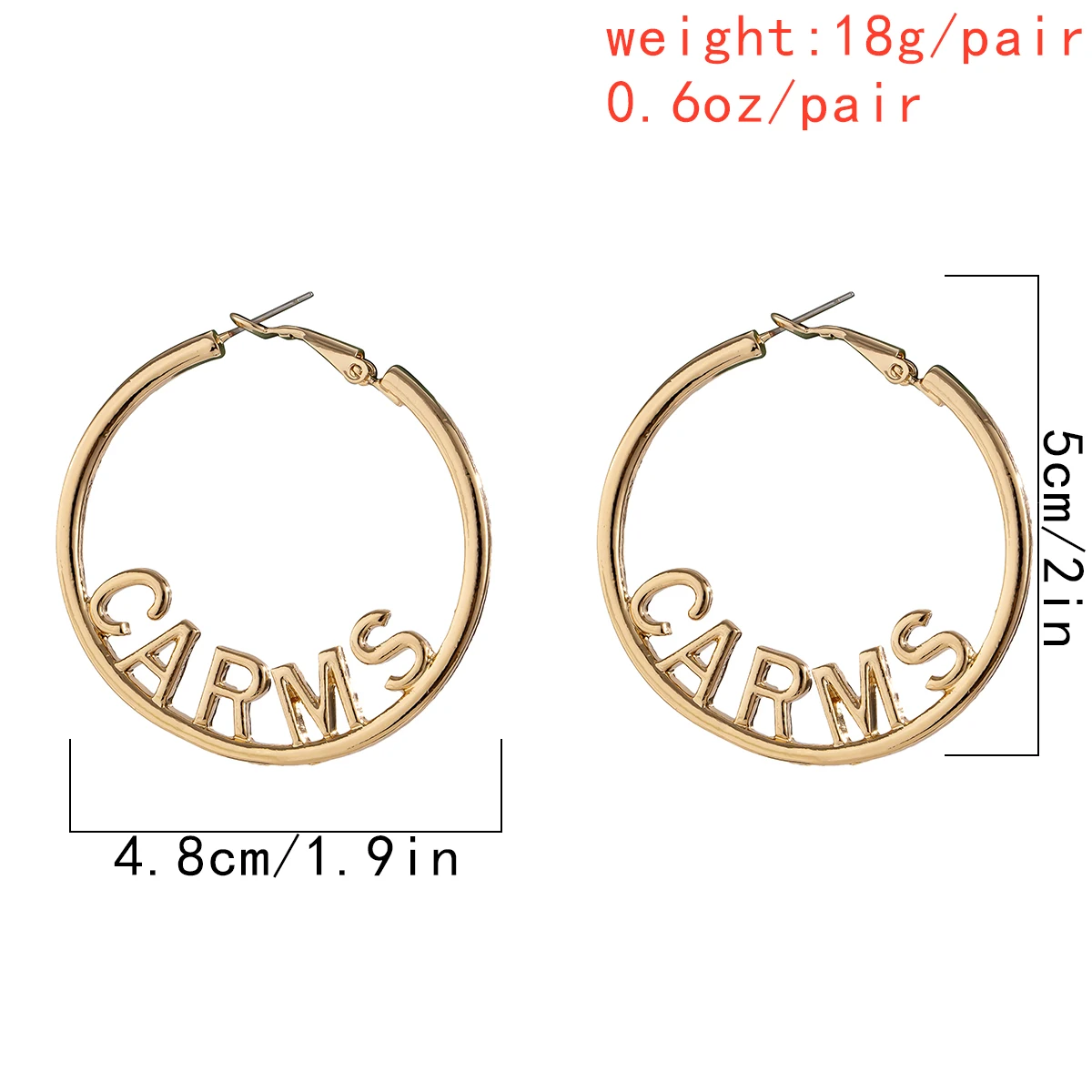 

Kpop Large Circle Letter Hoop Earrings CARMS WILD Korean Punk Piercing Earrings Jewelry for Women Fashion Earrings 2021 Trend