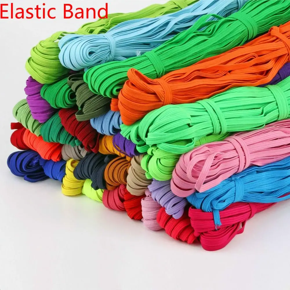 

Hot Selling Elastic Band Sewing 1/4 Multicolor 30M Length DIY Elastic Cord 6MM 30M One Twig