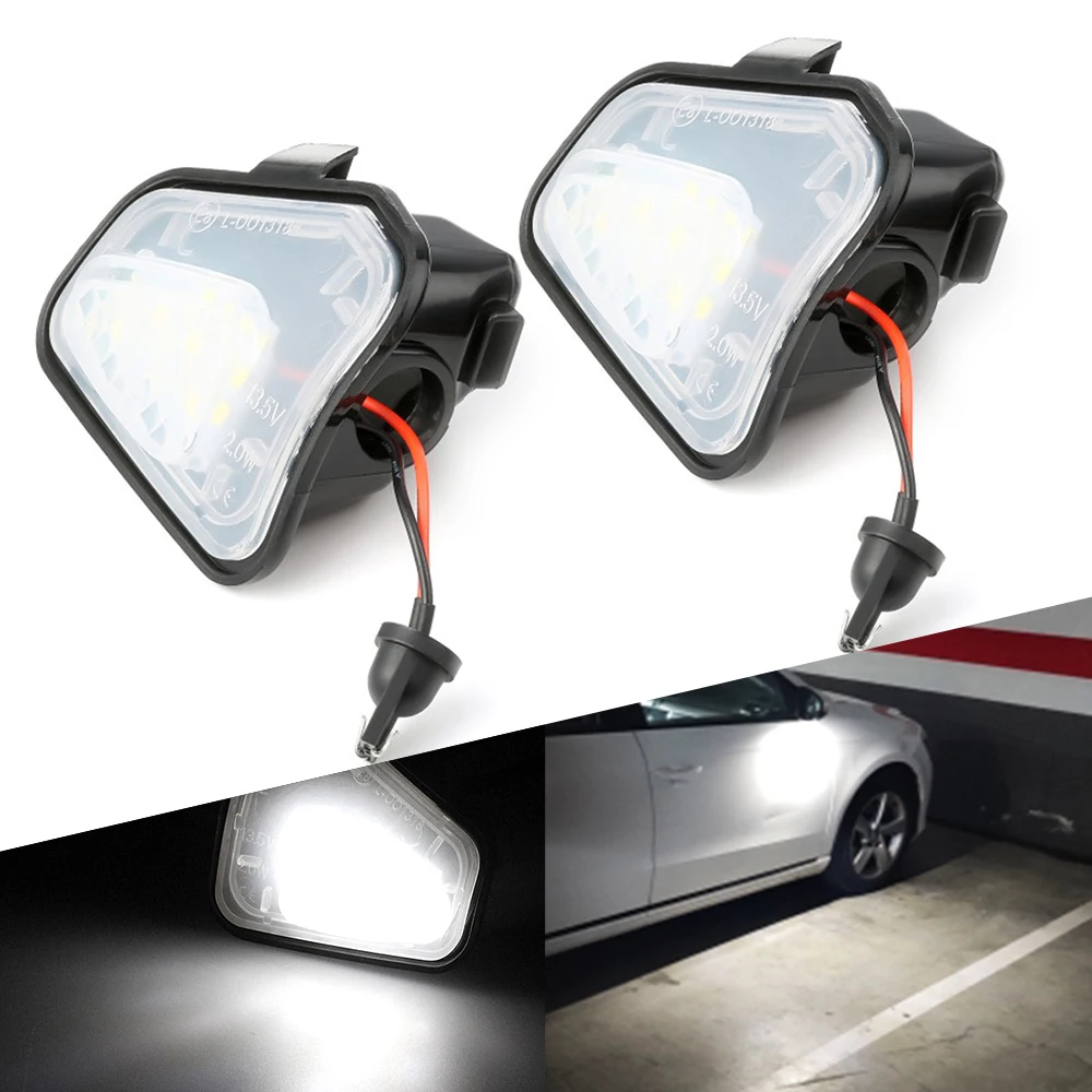 2Pcs LED Side Mirror Puddle Light for VW Passat CC EOS Jetta Santana Scirocco No Error LED Car Welcome Puddle Lamp 6000K 12v