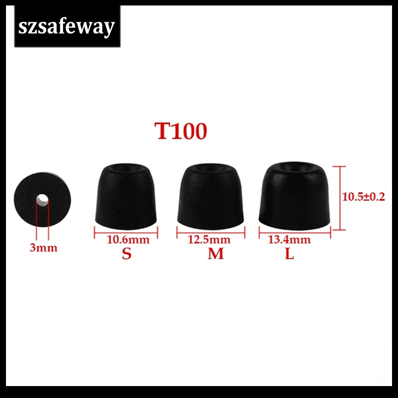 

100PCS Soft Memory Foam Earbuds Earmuffs T100 S/M/L Sizes Noise Isolation Eartips for Acoustic Tube In-Ear Earphone Accessories
