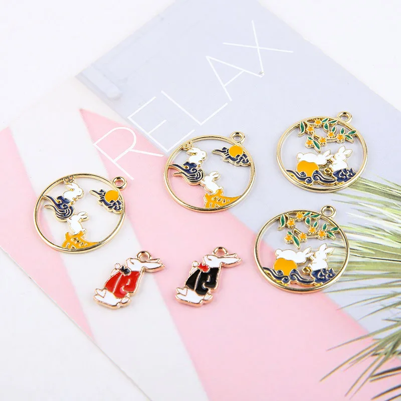 

10 шт. Diy ювелирные аксессуары ручной работы Сплав Капельное масло mr. Alice кролик венок аксессуары серьги материал