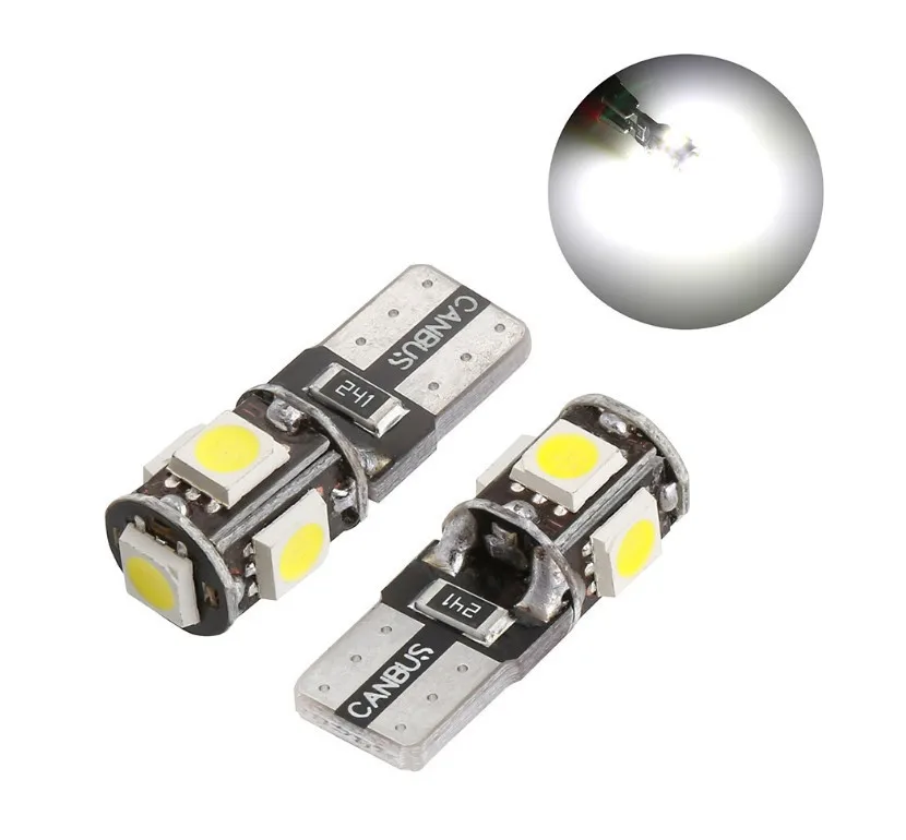 

New T10 Decoding Light Step Light White Canbus 12V 5050 LED Interior Map Light