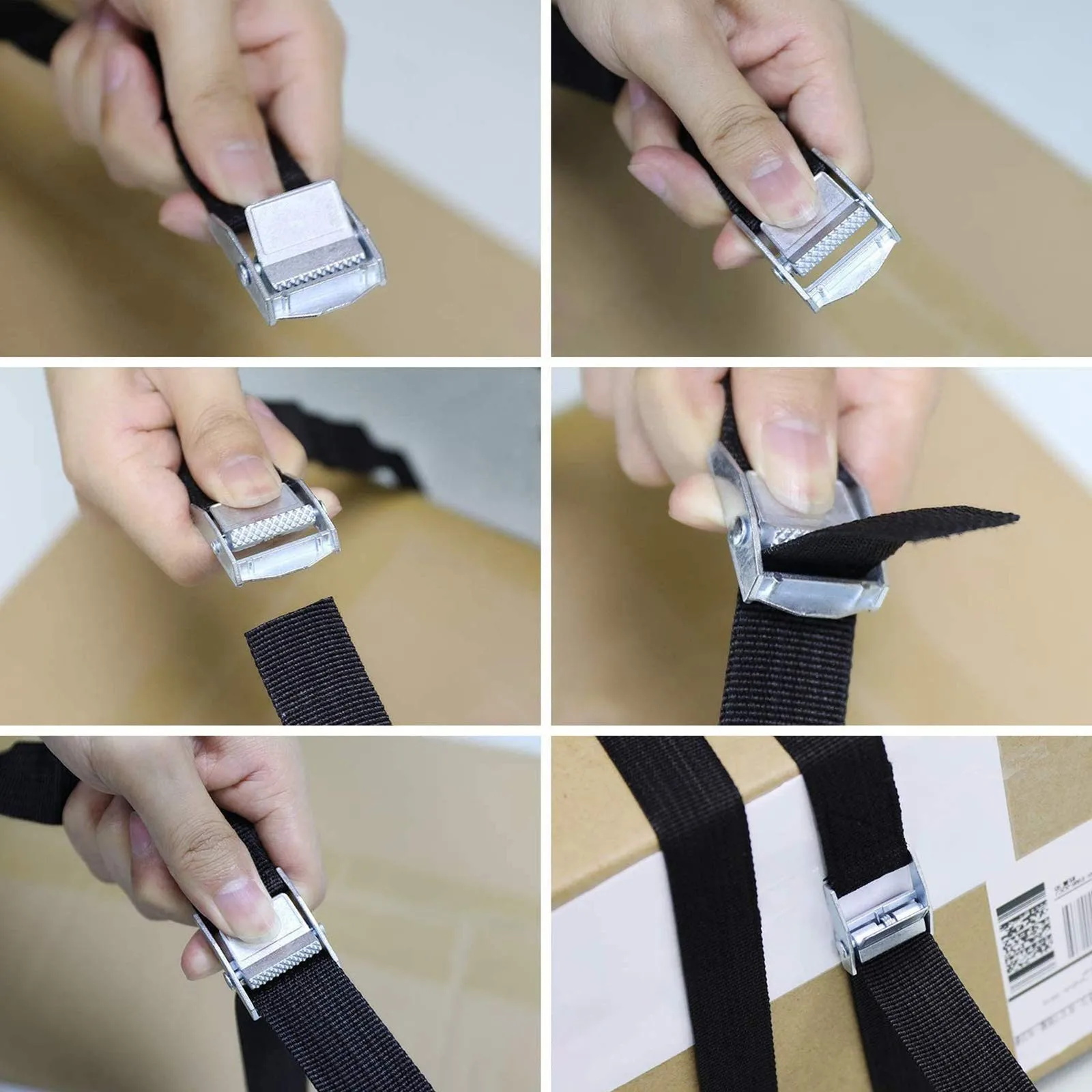 

6pcs Lashing Straps Fastening Strap Bicycle Clamping Lock Straps With Metal Buckles Luggage Kayak Carrier Moving Cano