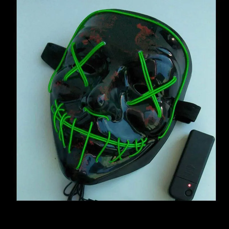 2pcs/lot Halloween LED Light Up Party Masks The Purge Election Year Great Funny Festival Cosplay Costume Glow In Dark | Тематическая