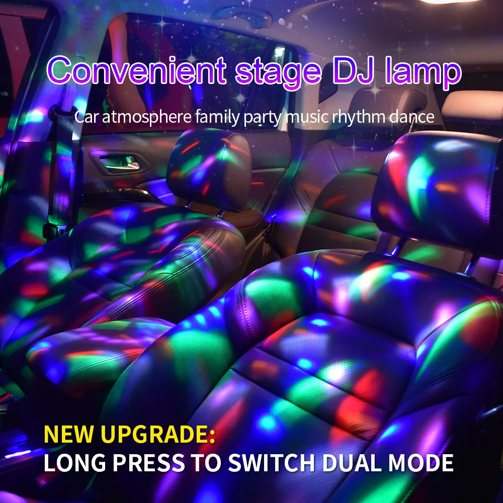 

Беспроводной мини-диско-шар, освещение, музыка, звуковая активация, светодиодная подсветка для вечеринок, портативный, USB, перезаряжаемый, атмосфера автомобиля, RGB-подсветка для диджеев