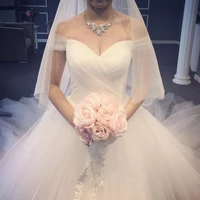 2021 luxury tulle royal simple wedding dresses chapel vintage vestidos de noiva plus size off shoulder lace up bridal gowns