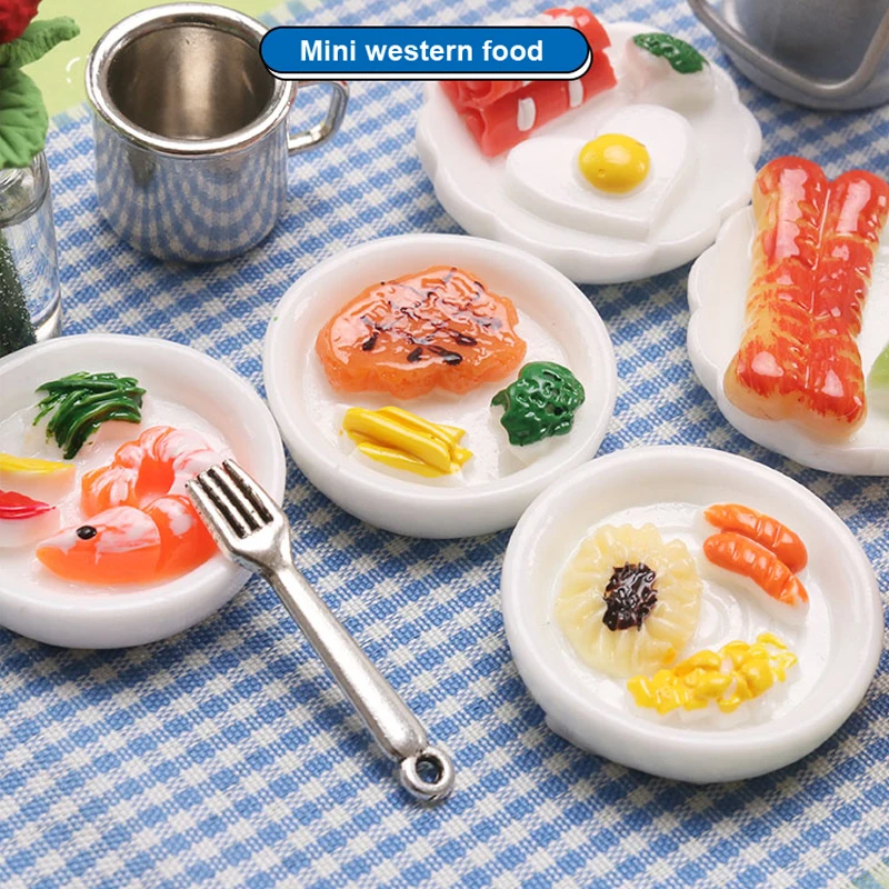 

Детская игрушка-подарок для детей 1/6 1:12, миниатюрная мебель для кукольного домика, Западная еда, 1 шт.