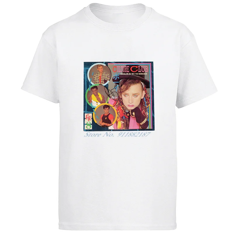 

Boy George Culture Club Colour By Numbers Graphic t shirts Vintage Fashion short sleeve t-shirts Summer Men's clothing