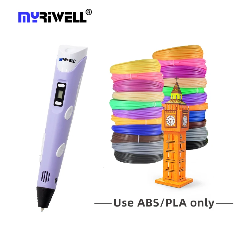 Myriwell 3d pen ship from Russia Different Colors of 1.75mm easy for kid children birthday gift toy 3D Printing Pen with Display