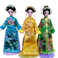 16 scale 30cm ancient costume hanfu dress long hair fairy cheongsam princess barbi doll joints body model toy girl gift c1241