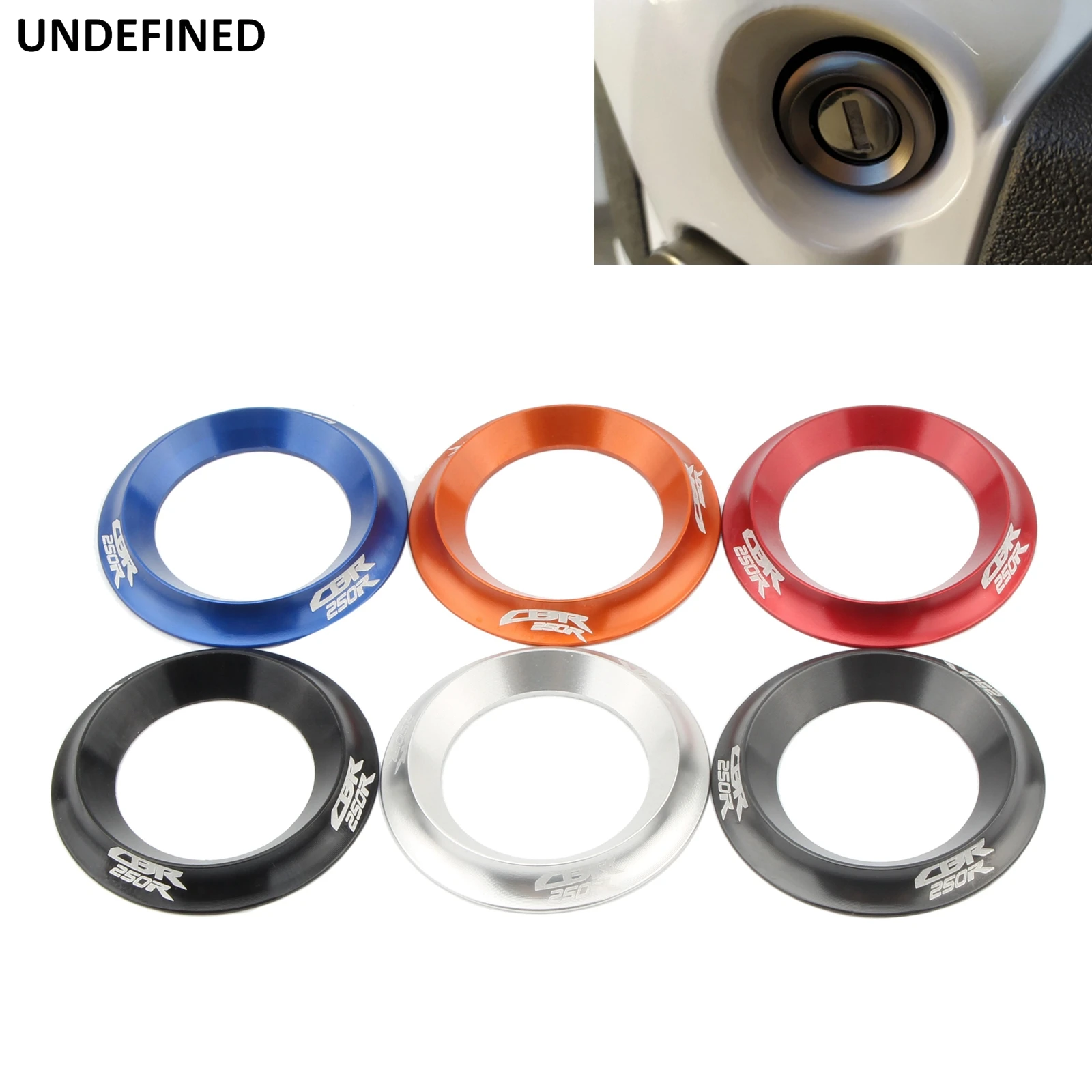 

Motorcycle Aluminum Ignition Switch Key Cover Ring Lock Circle For Honda CBR 250R CBR250R All Years Universal Protector Rings