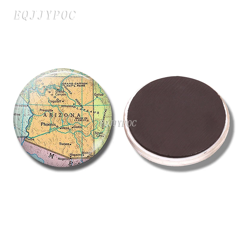 PACK OF 3 Магнит на холодильник Arizona Idaho Colorado Tahiti Австралия Перт Дания карта 30 мм магниты на холодильник наклейки на холодильник домашний декор - Цвет: PACK OF 3