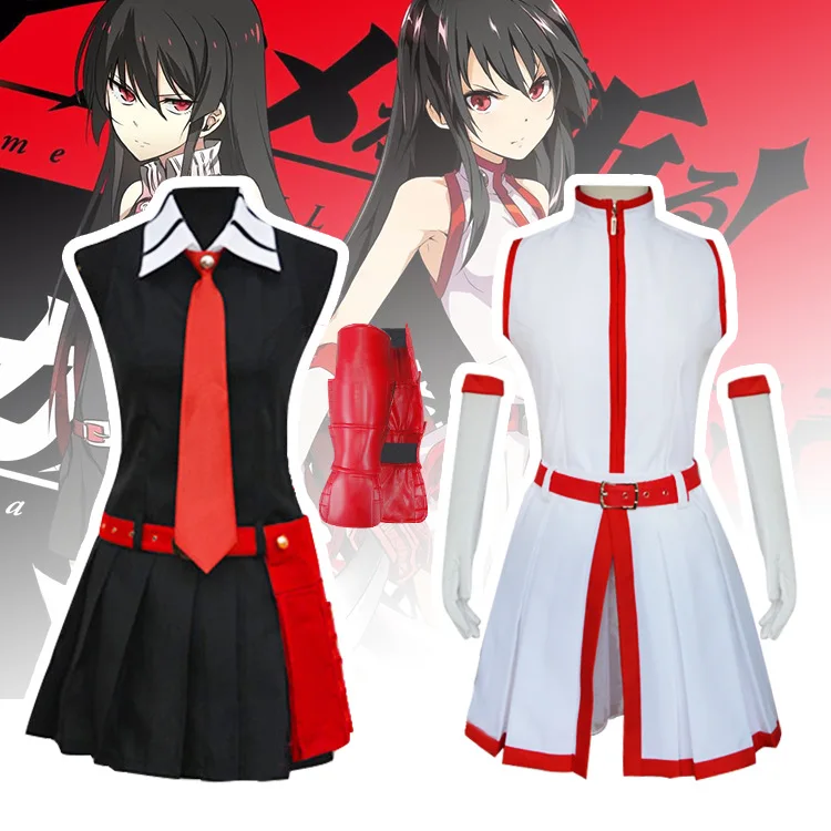 Akame ga KILL! Костюм для косплея kurome Женский комплект униформы без рукавов и юбки