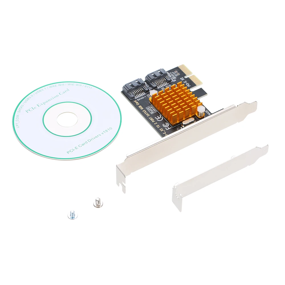 PCI E X2 до 2 портов SATA3 6 Гбит/с Карта Экспресс карточка SSD контроллер адаптер с