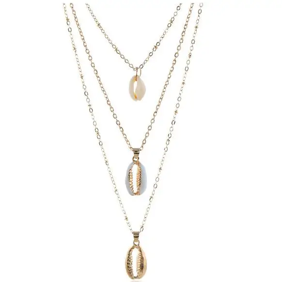 Богемные ювелирные изделия бохо Золотая ракушка ожерелье чокер Гавайский пляж