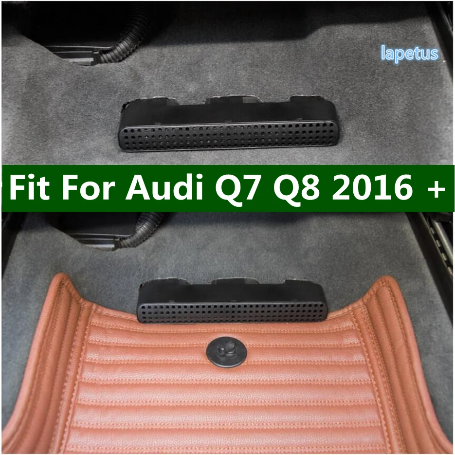 Lapetus Seat Under Dust Plug Air Conditioner AC Outlet Vent Decoration Grille Cover Trim 2 Pcs For Audi Q7 Q8 2016 - 2020