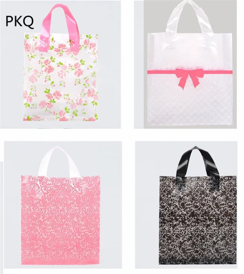 5 шт. 25*33 см цветочный Подарочный пластиковый пакет с ручкой сумка для хранения
